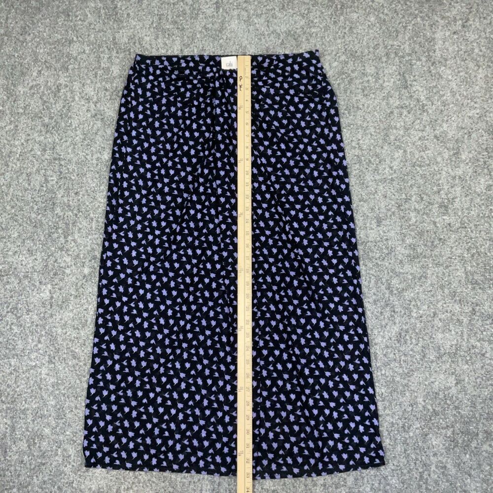 CAbi Skirt Womens Size M Blue Purple floral Island #5887 midi Casual Date Career - Picture 4 of 9